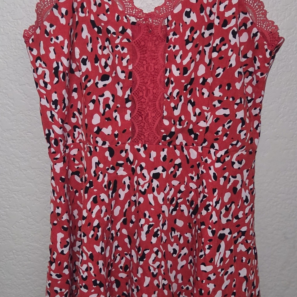 Windsor Red and White Midi Dress